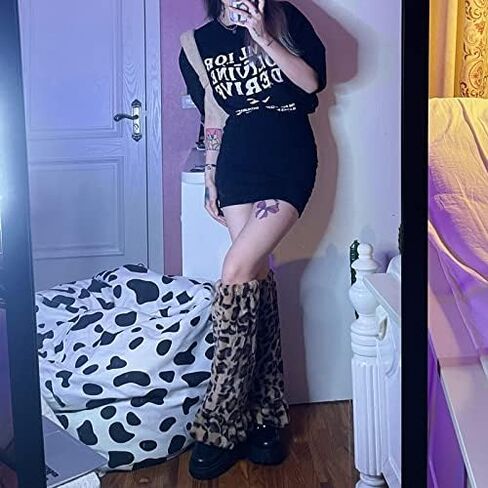فو الفراء غامض تدفئة الساق للنساء Kawaii القوطي Y2K فروي Harajuku Gyaru اكسسوارات للفتيات الفخذ عالية in Saudi Arabia