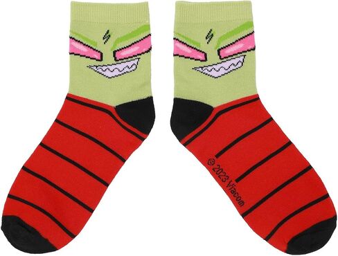 جوارب Bioworld Invader Zim 3D Gir and Zim النسائية للكاحل ربع دائرية in Saudi Arabia