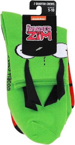 جوارب Bioworld Invader Zim 3D Gir and Zim النسائية للكاحل ربع دائرية in Saudi Arabia