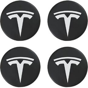FORAUTOMOD Car Hub Centre Caps for Tesla Model Y/3/S/X 56mm, Wheel Hub Caps Centre Cover Emblem Badge Sticker Waterproof DustProof Styling Accessories(4PCS)