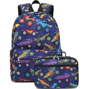 LEDAOU Kids School Backpack with Lunch Box for Boys Girls Kindergarten BookBag School Bag Preschool Toddler Backpack