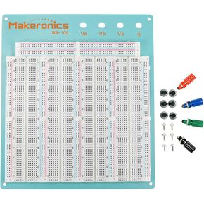 Solderless 3220 Breadboard Complete Kit-3220 Tie-Points Experiment Plug-in Breadboard with Aluminum Back Plate +560 U-Shape|65 PCS Pure Copper Jumper Wires for Prototyping Circuit/Arduino