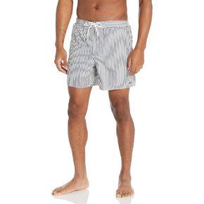 Lacoste Mens Striped Swimming Trunks