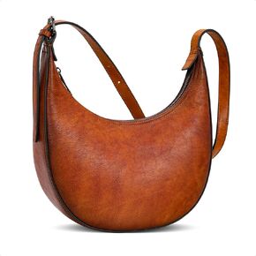Iswee Leather Shoulder Bags for Women Purses and Handbags Retro Crossbody Purse Designer Work Bag