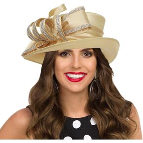 Women Kentucky Derby Dress Hat Church Wedding Tea Party Cloche Bucket Hats in Kuwait