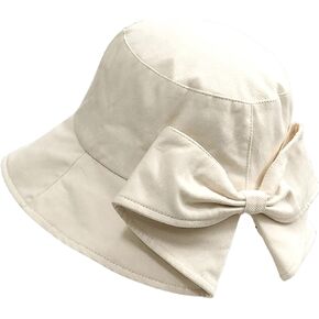 Verdusa Women's Bow Knot Wide Brim Bucket Hats Summer Outdoor Hat