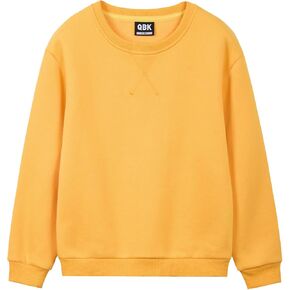 QBK Kids Brushed Fleece Casual Basic Crewneck Sweatshirt for Boys or Girls 3-14 Years
