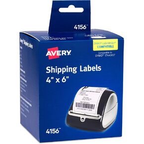 Avery Direct Thermal Shipping Labels, 4" x 6", White, Comparable to DYMO 1744907, 1 Roll of Labels, 220 Printable Labels Total (4156)