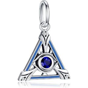 Wiwolin 925 Sterling Silver Charms for Bracelets Necklace Triangle Eye Jewelry Pendant Beads Charm Birthday Gift for Women Mom Daughter