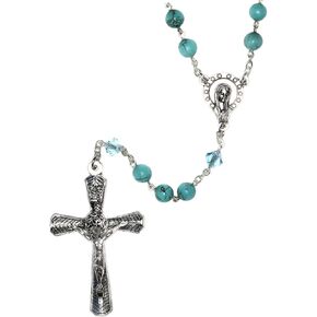 Gemstone Catholic Prayer Rosary - Includes "How to Pray the Rosary", Rosary Pouch and Gemstone meaning