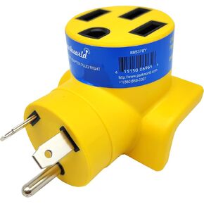 Parkworld 885378Y EV Charging Adapter RV 30 Amp NEMA TT-30P to 14-50R One Piece Compact Adapter (ONLY for Tesla or Other EV Charger use, NOT for RV)