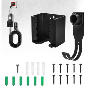 Fasmov EV Charger Holder and Control Box Holder Set, SAE J1772 EV Charger Holster Wall-Mount Electric Vehicle Connector Nozzle Holster Dock with Hook, EV Charging Box Holder for Electric Vehicles