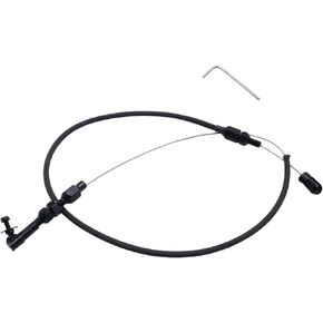 24" Universal Adjustable Throttle Cable Assembly - Black Braided Stainless Steel Housing
