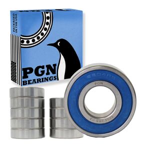 PGN (10 Pack) 6204-2RS Bearing - Lubricated Chrome Steel Sealed Ball Bearing - 20x47x14mm Bearings with Rubber Seal & High RPM Support