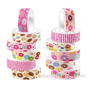 Donuts Washi Tape 12 Rolls,for Gifts Wrapping DIY Art Crafts Wrapping Decor,Masking Tape Washi Tape Colorful Scrapbooking Tape Decorative Arts and Crafts Tape