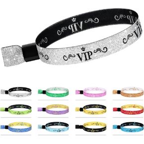 100 Pcs VIP Cloth Event Wristband, Disposable VIP Wristbands for Events, Colored VIP Wristbands Events,for Lightweight Concert,Club Entrance Wrist Strap Party Wristband Event (Color : Gold)