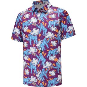Mens Golf Polo Shirts for Men Short Sleeve Performance Moisture Wicking Dry Fit Funny Golf Polo Shirts