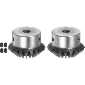 2pcs Bevel Gear 1M 20 Teeth 8mm Shaft Hole 1:1 Tapered Bevel Pinion Gear 45# Steel 2 Module 90 Degree Steering Gear, for Hardware Mechanical Rotation
