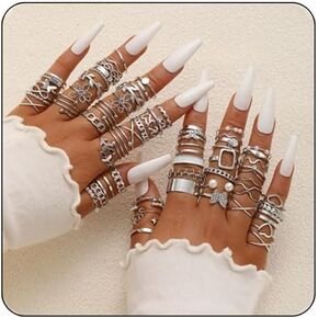 66 Pcs Gold Stackable Rings for Women Knuckle Rings Chunky Gold Ring Set Dainty Stacking Rings Set Multiple Sizes Rings Set