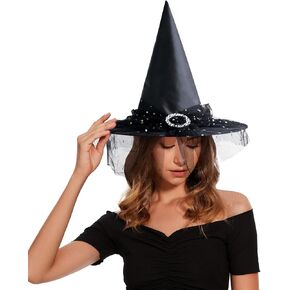 Halloween Witch Hat - Witches Hats for Women Adult Foldable Wizard Hat Halloween Hat Witch Costume Cosplay Party