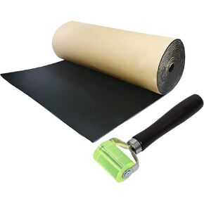 uxcell 1 Set Car Sound Insulation Mat 10mm Door Hood Engine Heat Insulation W/ Roller Push Tool 152x100cm 60"x40"