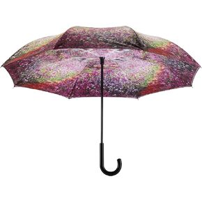 Galleria's Reverse Close Umbrella, Monet Garden with art on both sides.