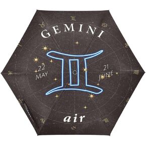 ALAZA Travel Compact Umbrella, Zodiac Sign Gemini Automatic Open Rain Umbrella for Men and Women