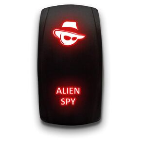 Alien Lights Laser Etched 5-Pin Vertical Rocker Switch ON-Off DPST Toggle Switch 20A 12V (Alien Lights, Green)
