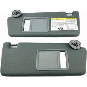 YFYLMAX Gray Left Driver Side Compatible with 2005 2006 2007 2008 2009 2010 2011 2012 Toyota Tacoma Sun Visor Replaces 74320-04181-B1 74320-AD060-B0 Without Light
