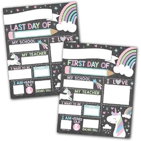 10-Cardstock-First and Last Day of School-Board-for Kids First Day of School-Board-Unicorn - Back to School Signs for Kids First Day of School-Board-Girl, Back to School Signs First and Last Day…