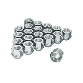 Gaemi 7/16 Open End Chrome Lug Nuts for Aftermarket Wheels,20Pcs 7/16 Lug Nuts Set,3/4" Hex 0.84" Height Conical Seat 60,Sliver