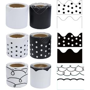 197ft Boho Bulletin Board Borders Decorations for Student Teacher School Office - 6 Rolls Bulletin Board Trim for Classroom Chalkboard Wall Decor