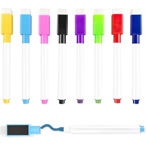 20Pcs Colorful Magnetic Dry Erase Markers with Eraser Cap, White Board Mini Dry erase Markers Bulk, Fine Point Tip Student White Board Markers for Kids Teachers Office School Supplies