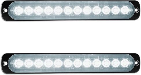 RIGIDON 2 Pack LED Emergency Strobe 6 LED Amber Surface Mount Flashing Strobe Lights for trucks Car Grille Off-road Warning Emergency Flashing Lights in Kuwait