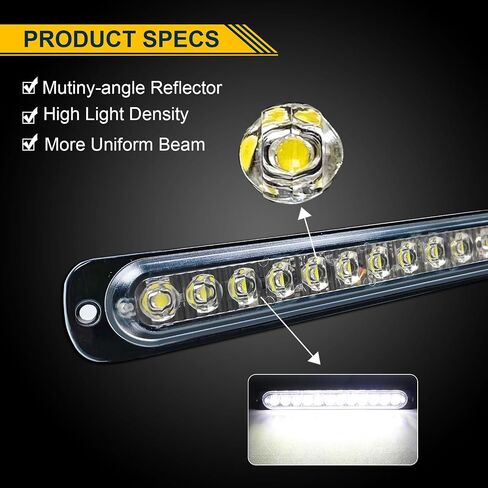 RIGIDON 2 Pack LED Emergency Strobe 6 LED Amber Surface Mount Flashing Strobe Lights for trucks Car Grille Off-road Warning Emergency Flashing Lights in Kuwait