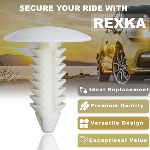 Rexka 30pcs Natural White Nylon Fender Bumper Shield Push Pin Retainer 6030441 for 07-18 Jeep Wrangler JK in Saudi Arabia