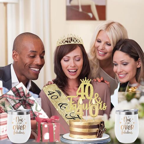 21st Birthday Decorations for Her, Including 12oz Tumbler/Mug for Wine or Coffee, 21st Birthday Sash and Tiara, Cake Topper and 21 Candles, 21st Birthday Gifts for Her (Rose Gold) in Kuwait