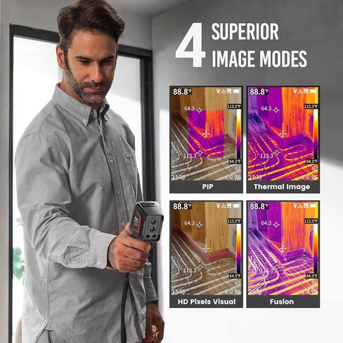 KAIWEETS Thermal Imaging Camera, 256x192 Ultra-high IR Resolution, 16-Hour Battery Life Infrared Camera; -4~1022°F Thermal Camera with PIP/Infrared/Visible Light/Fusion 4 Image Modes - 32GB TF Card in Saudi Arabia