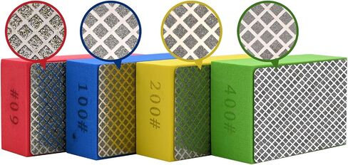 4 قطعة منصات تلميع اليد الماس لطحن الزجاج بلاط السيراميك ، كتل الصنفرة تلميع 60 # ، 100 # ، 200 # ، 400 # in Saudi Arabia