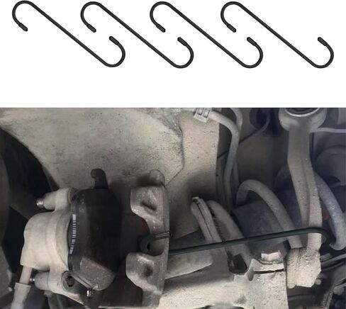 4PCS Brake Caliper Hanger Hooks, Caliper Hanger with Rubber Tips, Durable Steel Auto Brake Caliper Hangers, Automotive Tool Use for Braking, Bearing, Axle, Suspension System Work (Yellow, 4PCS) in Saudi Arabia