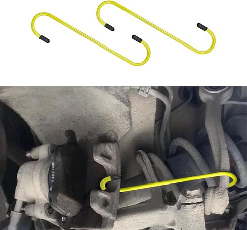 4PCS Brake Caliper Hanger Hooks, Caliper Hanger with Rubber Tips, Durable Steel Auto Brake Caliper Hangers, Automotive Tool Use for Braking, Bearing, Axle, Suspension System Work (Yellow, 4PCS) in Saudi Arabia