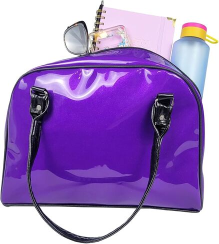 Dazzling, Colorful, Sparkly, Faux Patent Leather, Large, Shiny, Women's Handbag, Purse, Travel Bag, Satchel, Favorite Tote in Saudi Arabia
