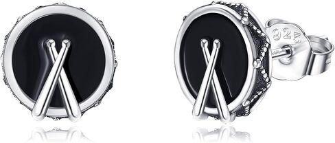 YAFEINI Drummer Gifts Earrings Sterling Silver Drums and Drumstick Stud Earrings Musical Jewelry for Women Men Drummer Lovers Gifts in Saudi Arabia