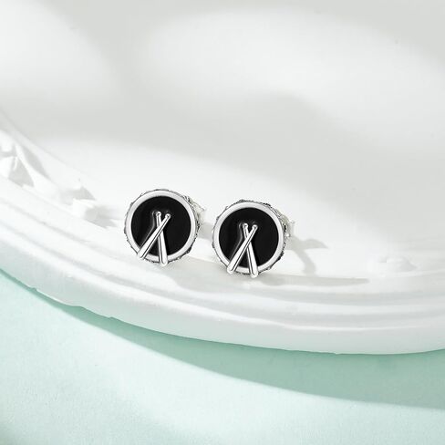 YAFEINI Drummer Gifts Earrings Sterling Silver Drums and Drumstick Stud Earrings Musical Jewelry for Women Men Drummer Lovers Gifts in Saudi Arabia