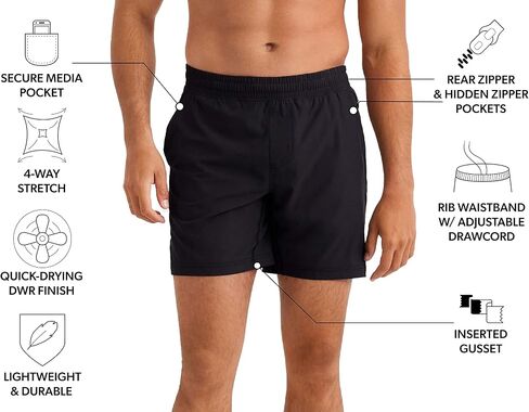 Rhone 7" Mako Mens Workout Shorts, Anti Odor, Unlined Mens Gym Shorts, Moisture Wicking Running Shorts for Men in Saudi Arabia