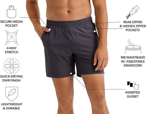 شورت Rhone 7 بوصات Mako للرجال للتمرين، مضاد للرائحة، شورت رياضي غير مبطن للرجال، شورت جري ماص للرطوبة للرجال in Kuwait