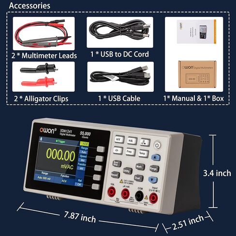 XDM1041 Mini Desktop Digital Multimeter 3.5in LCD Display Screen AC DC Current Voltage True RMS Temperature Tester Meter for Laboratories,Instruments and Factories in Saudi Arabia
