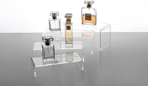 Jusalpha 6 PC Large Clear Acrylic Display Risers Shelf Showcase Fixtures for Jewelry, Shoe Risers Retail Stand, Cupcake Stand Pastries Stand, 9'' x3'' x4'' … in Saudi Arabia
