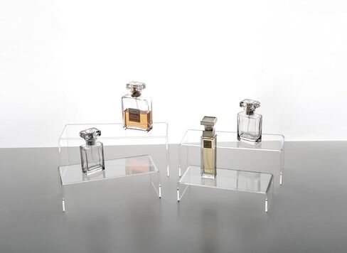Jusalpha 6 PC Large Clear Acrylic Display Risers Shelf Showcase Fixtures for Jewelry, Shoe Risers Retail Stand, Cupcake Stand Pastries Stand, 9'' x3'' x4'' … in Saudi Arabia