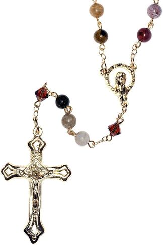 Gemstone Catholic Prayer Rosary - Includes "How to Pray the Rosary", Rosary Pouch and Gemstone meaning in Kuwait